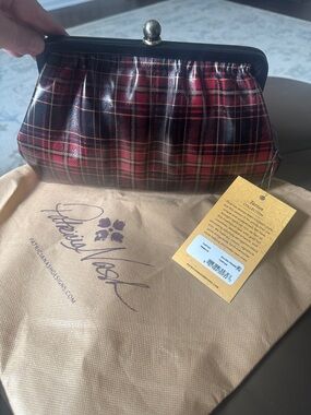 Patricia Nash Ealing Frame Crossbody Red Tartan Plaid NWT Kisslock Clutch